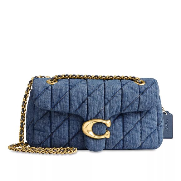 Coach Quilted Tabby 26 Medium Denim Shoulder Bag - Picture 1 of 14